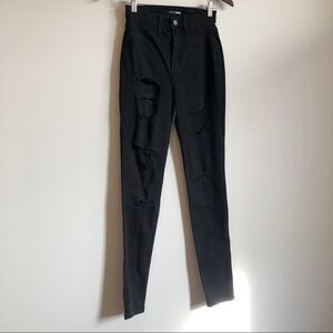 ✨$7 CLEAR-OUT✨ Fashion Nova Distressed High Waist Skinny Jeggings Jeans Black
